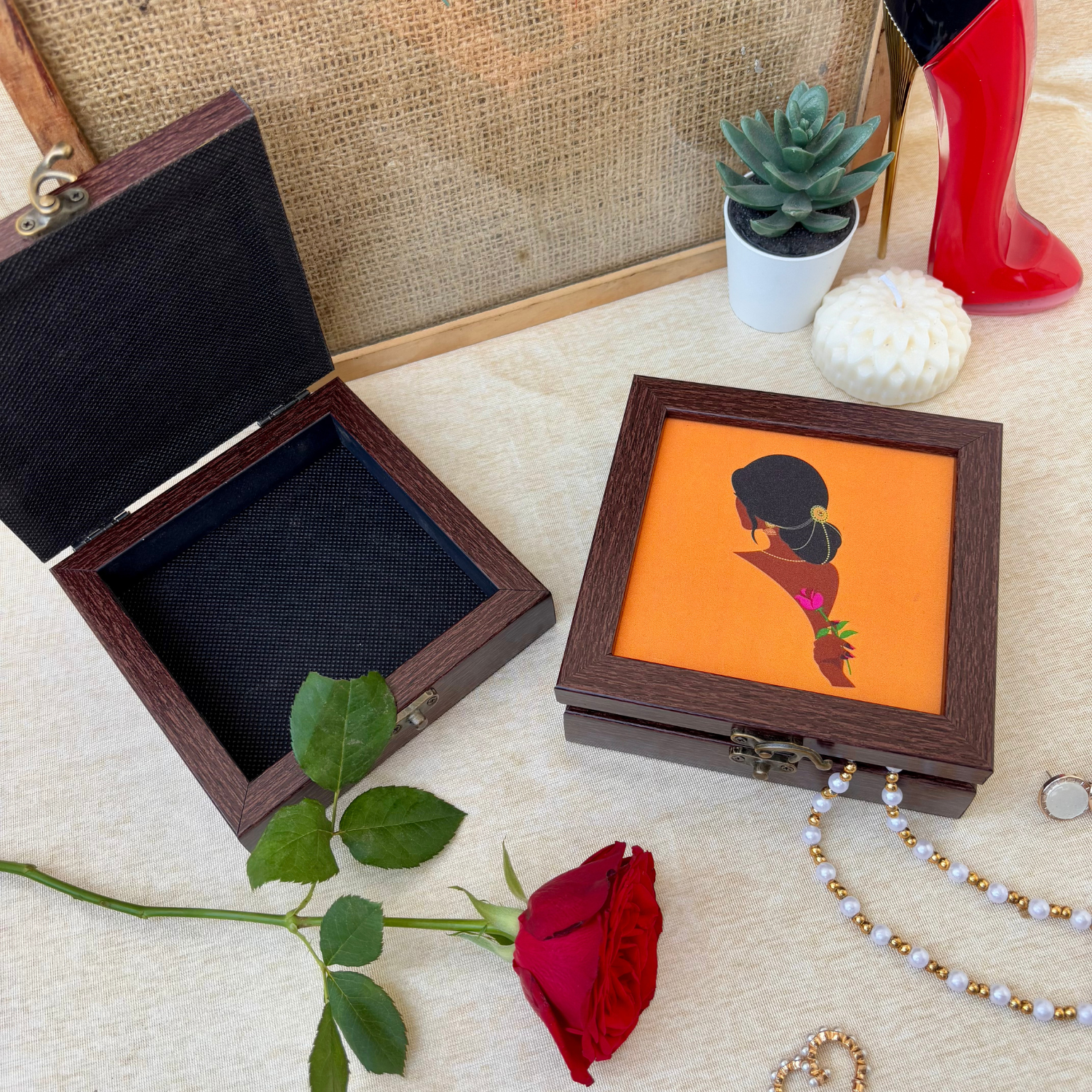 Unique handcrafted jewellery box for safekeeping accessories in style