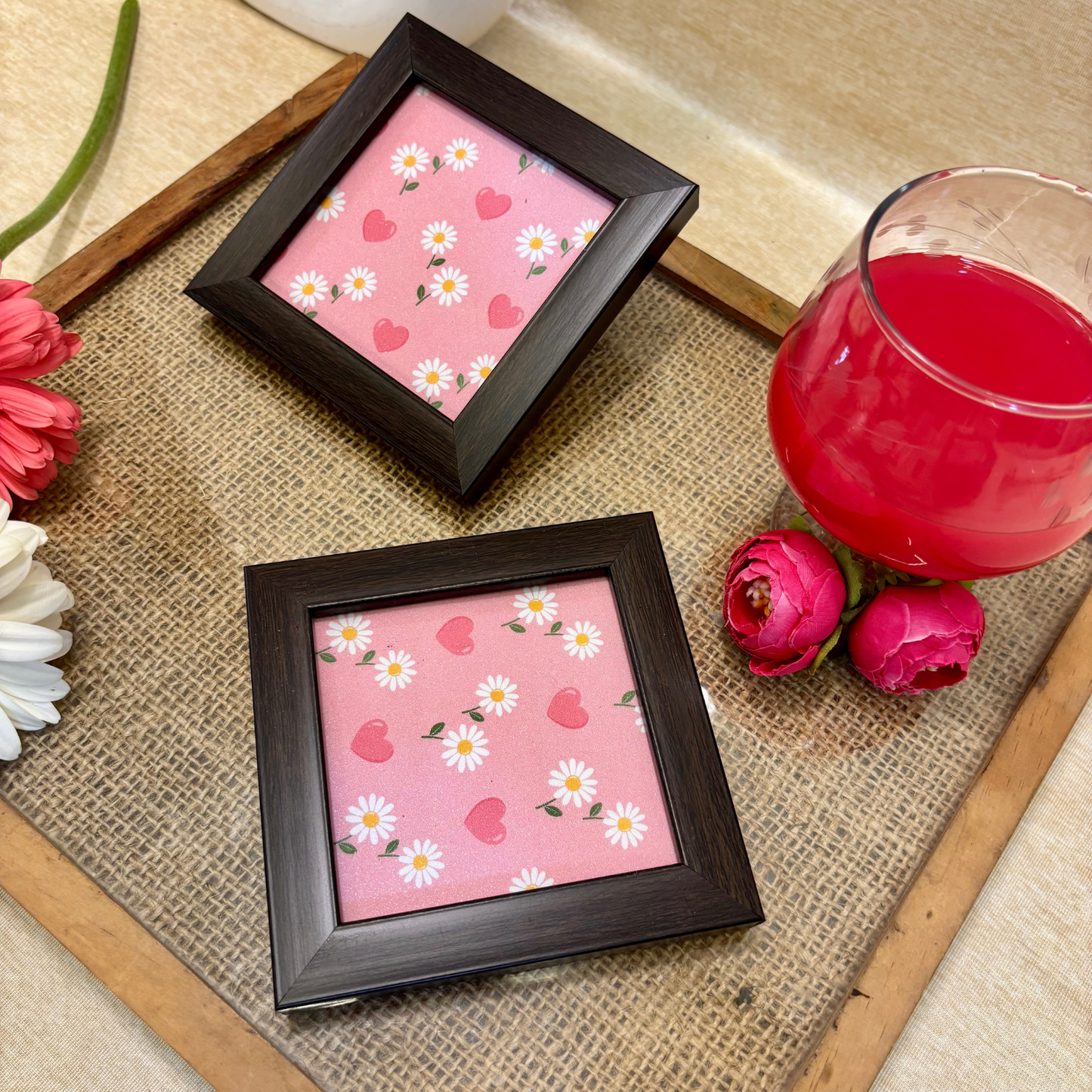 Floral Kisses Coaster Set
