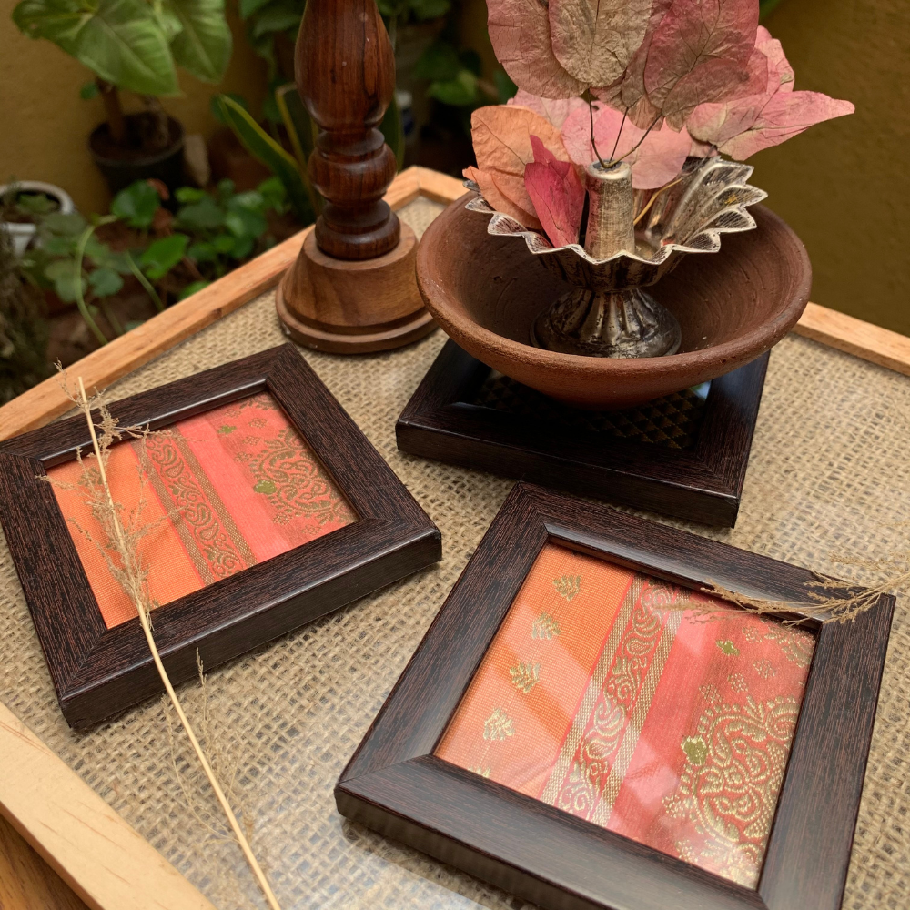 Gulabi Zari Coasters (Set of 2)