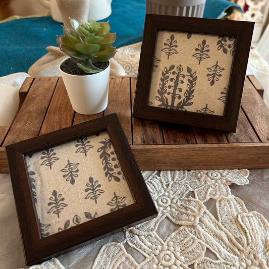 KAPAAS Floral Motif Coasters (Set of 2)