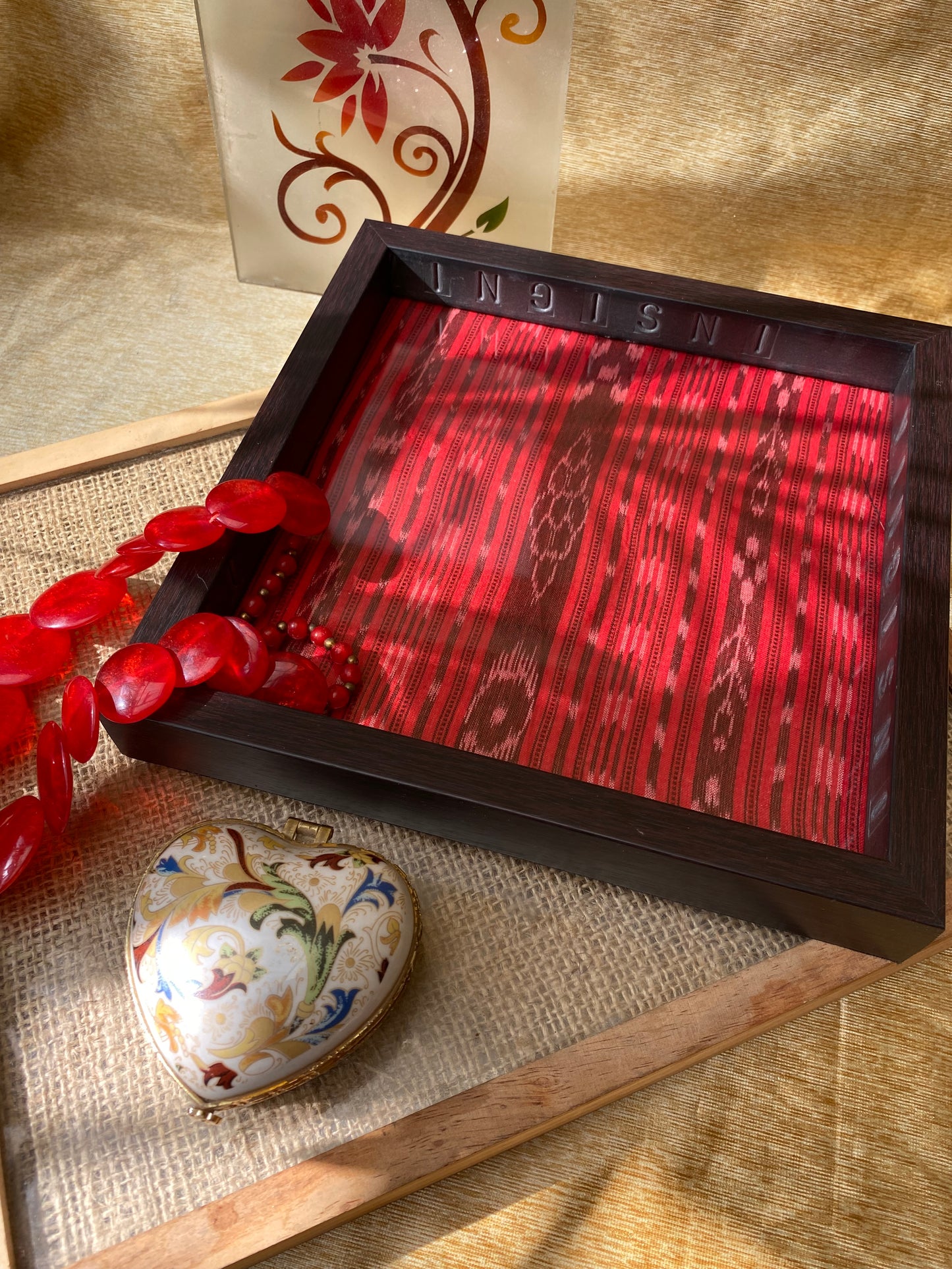 Red Ikat Tray