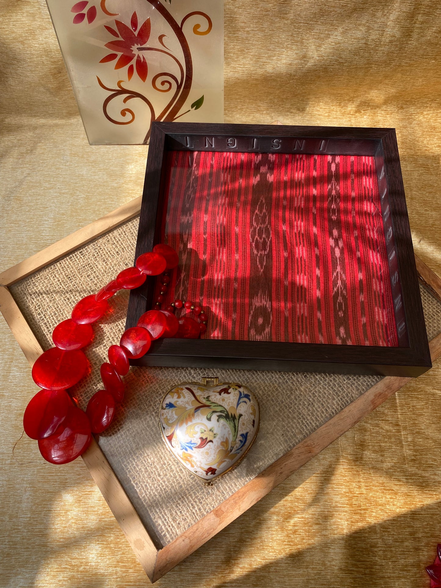 Red Ikat Tray