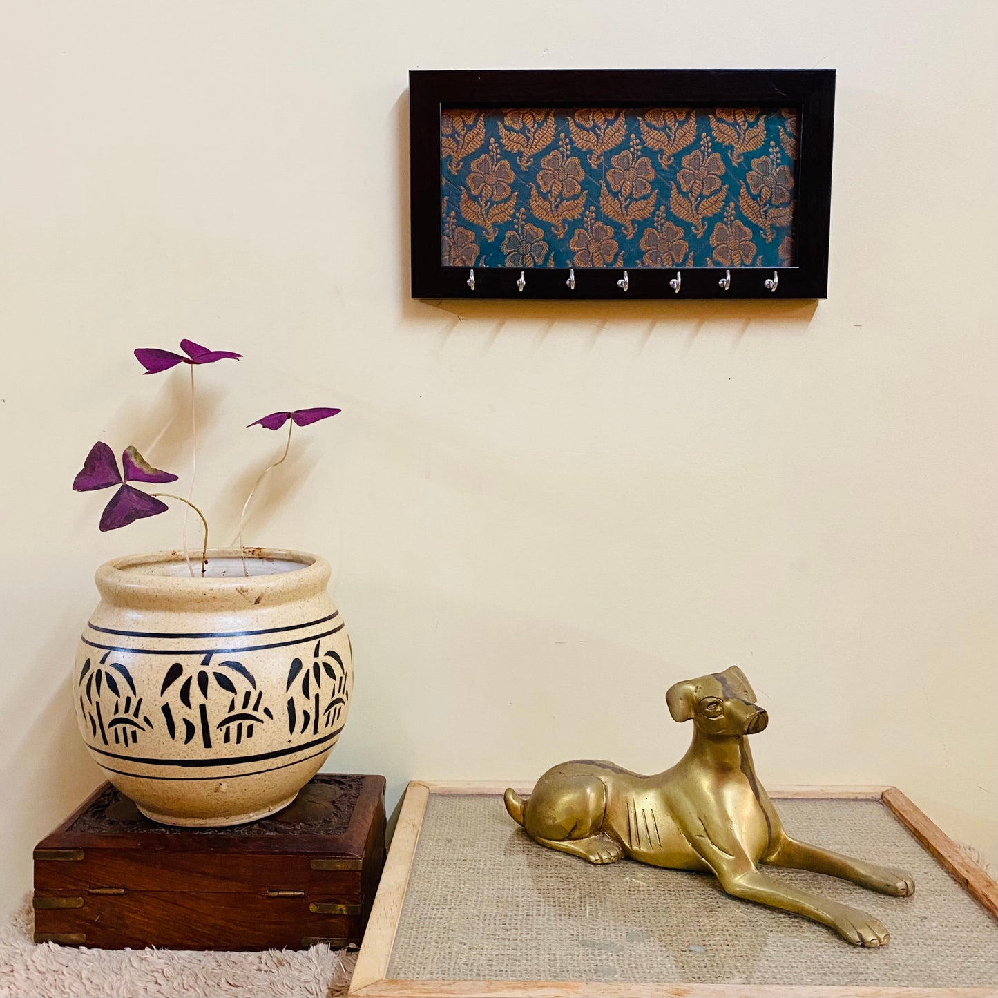 Floral Green Key Holder