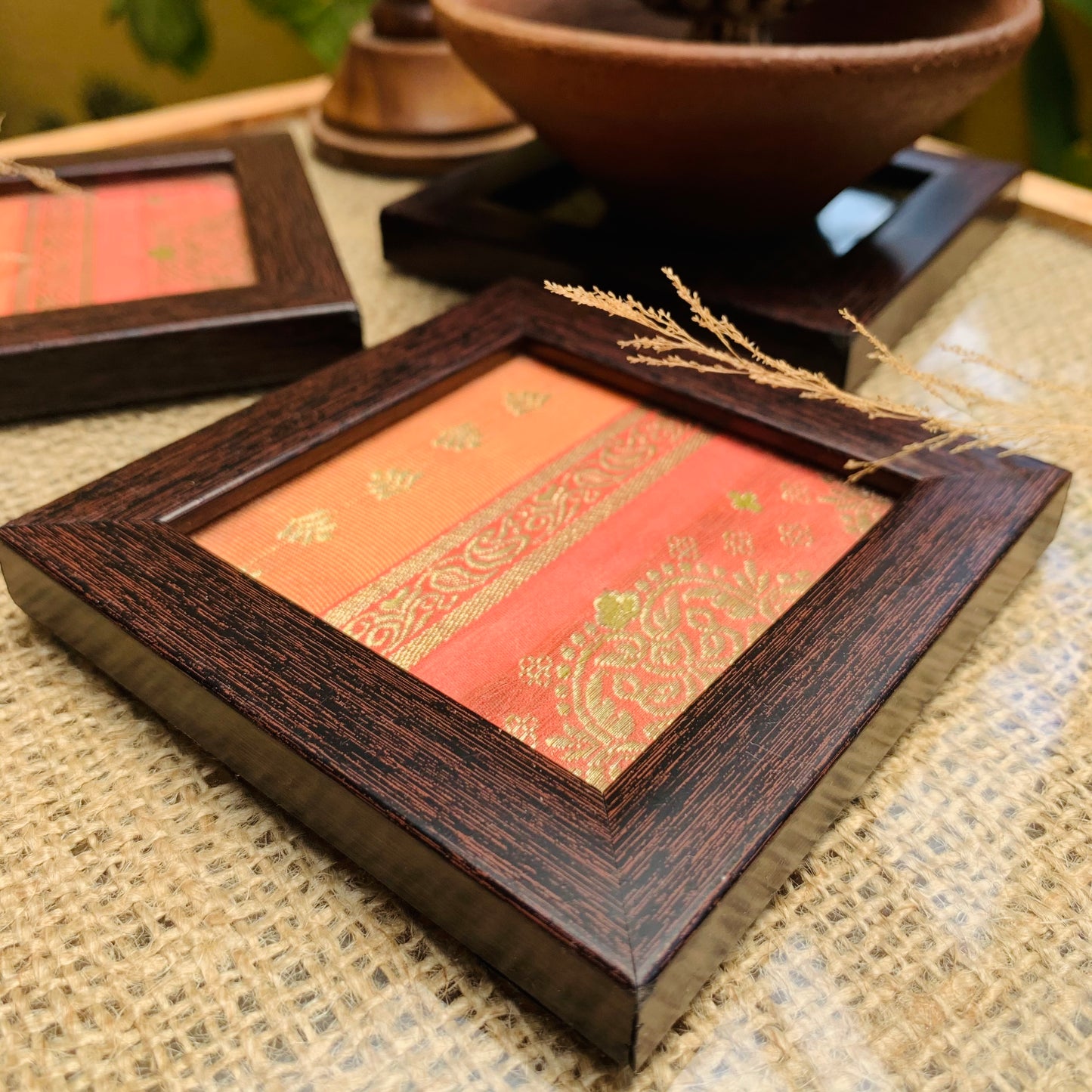 Gulabi Zari Coasters (Set of 2)