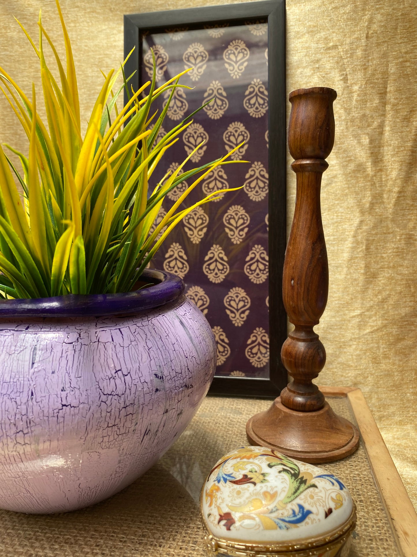 Purple Crackle Planter