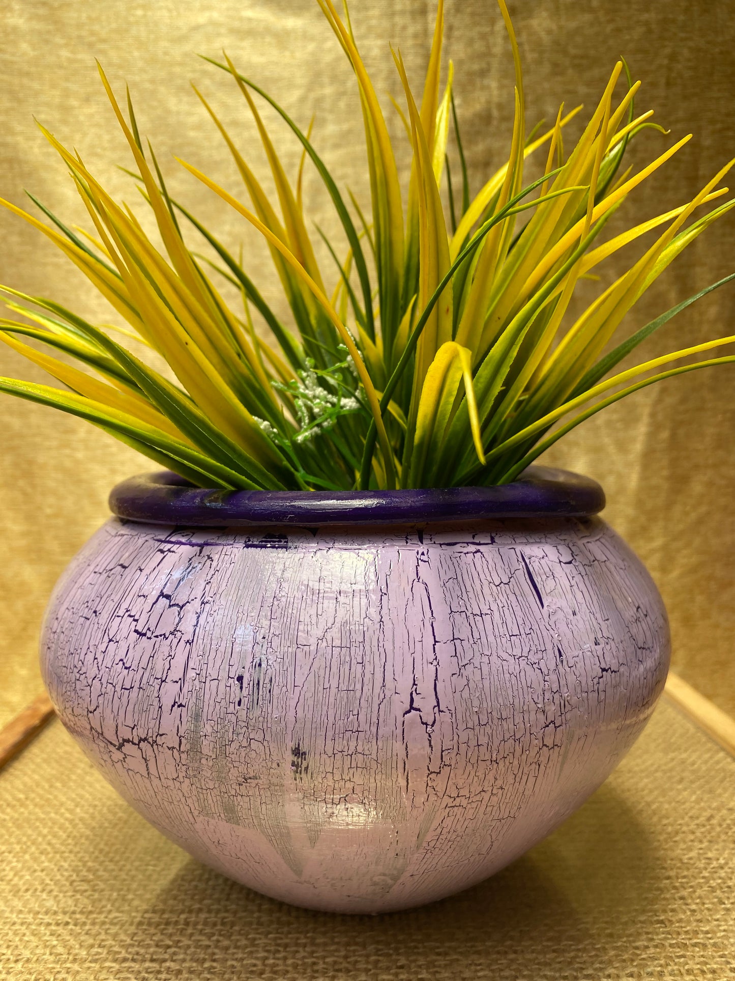 Purple Crackle Planter