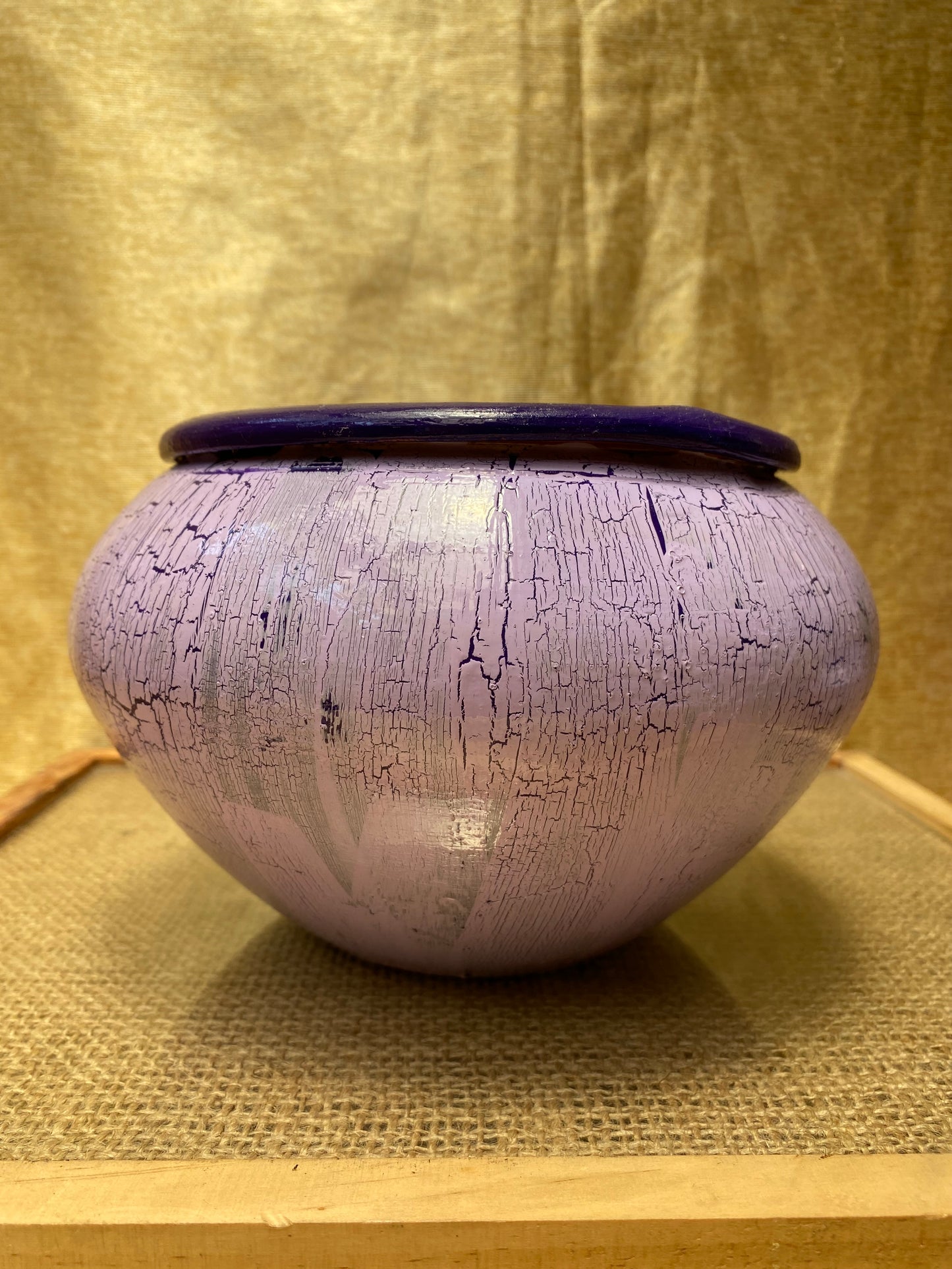Purple Crackle Planter