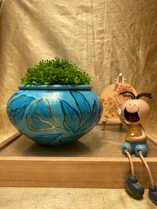 Blue Leaf Planter