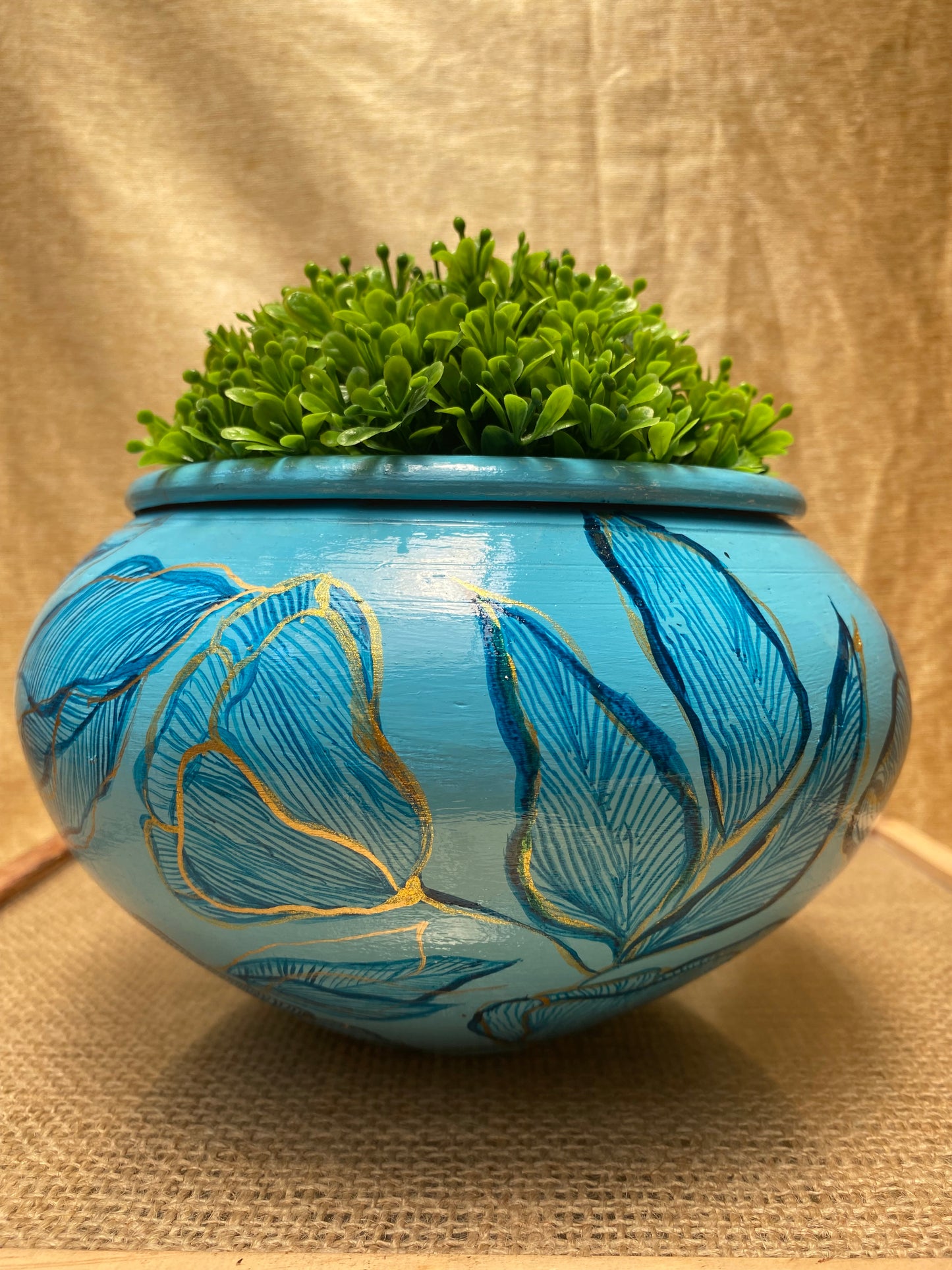 Blue Leaf Planter