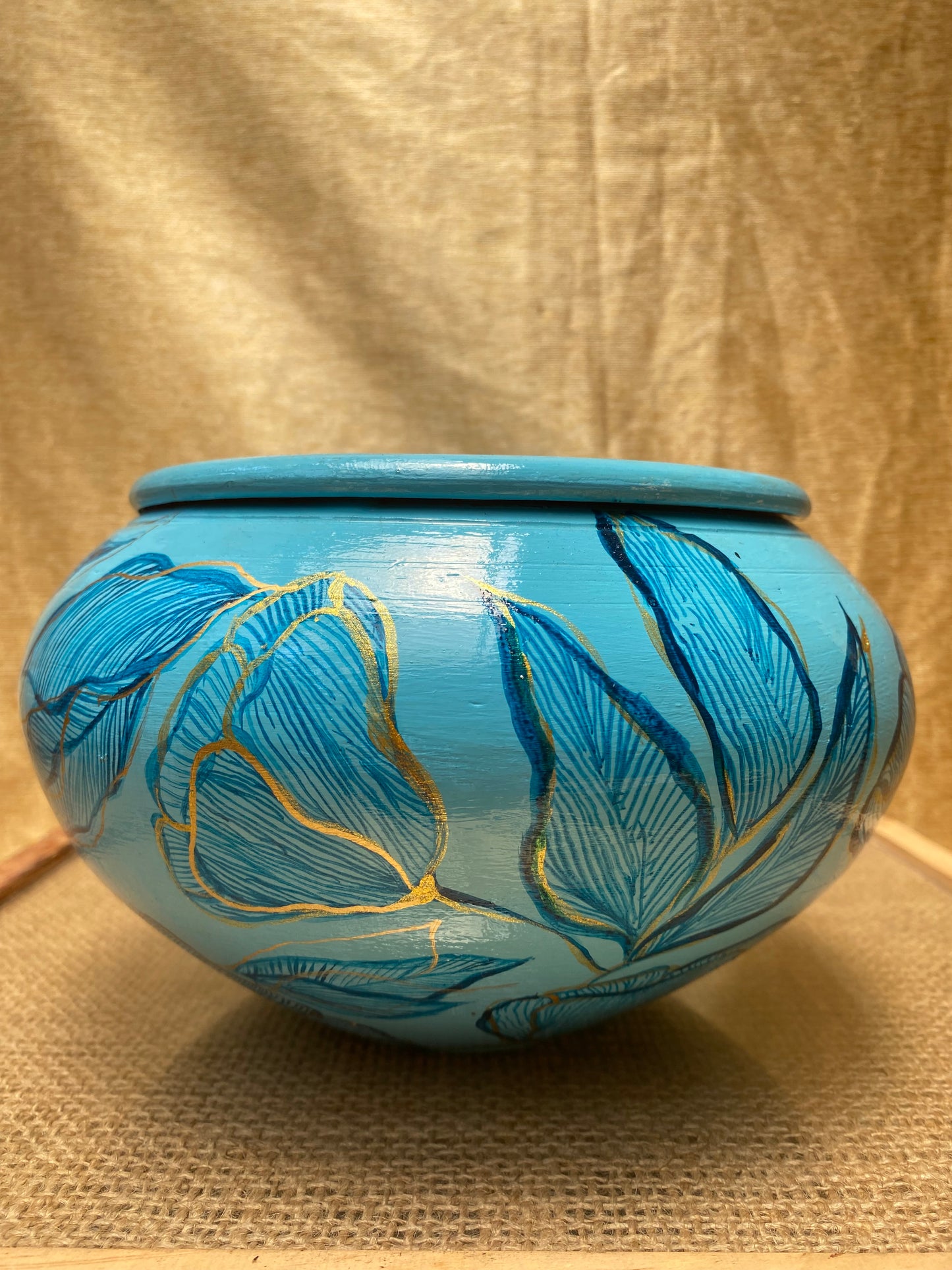 Blue Leaf Planter