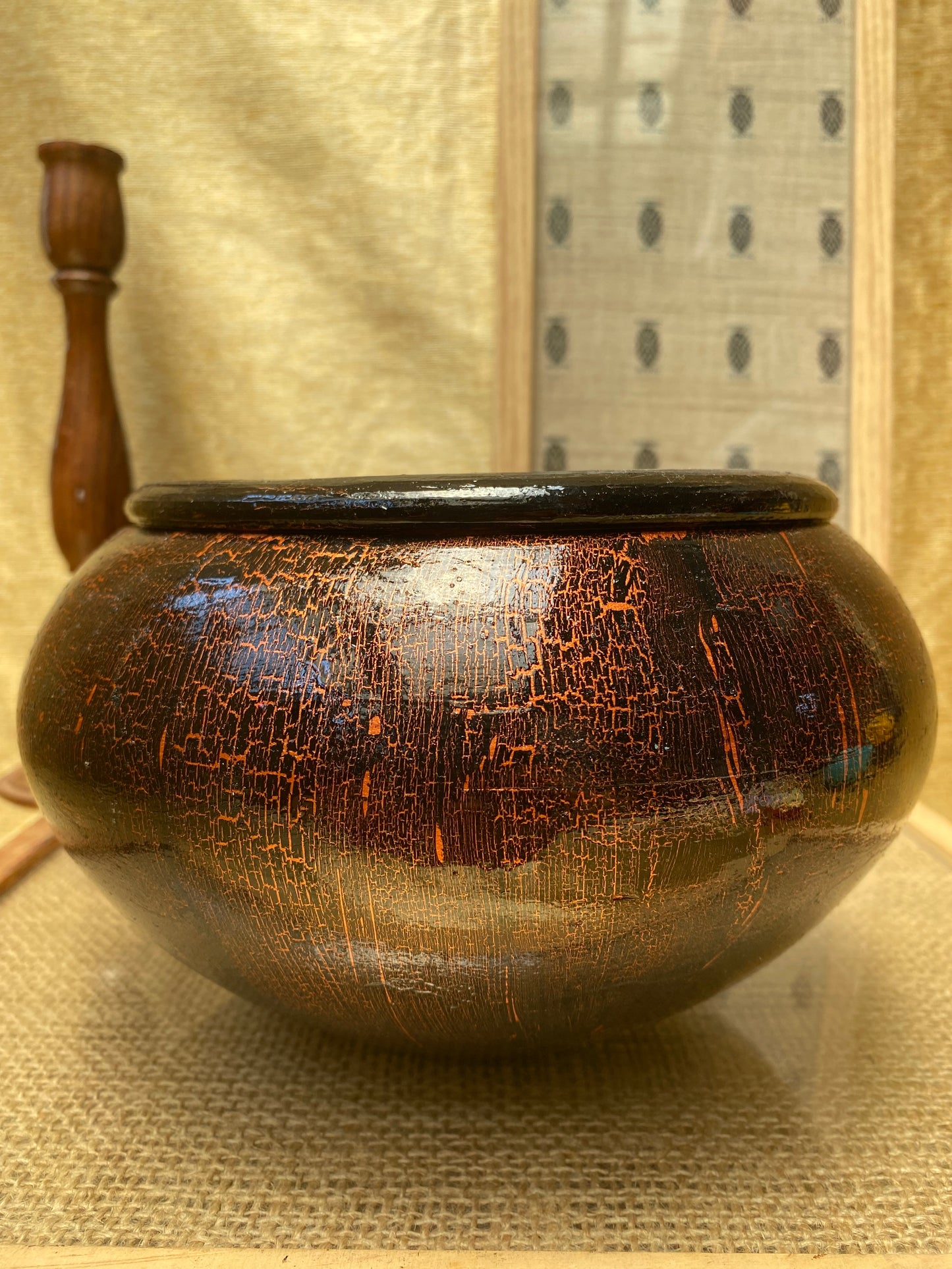 Metallic Crackle Planter Set