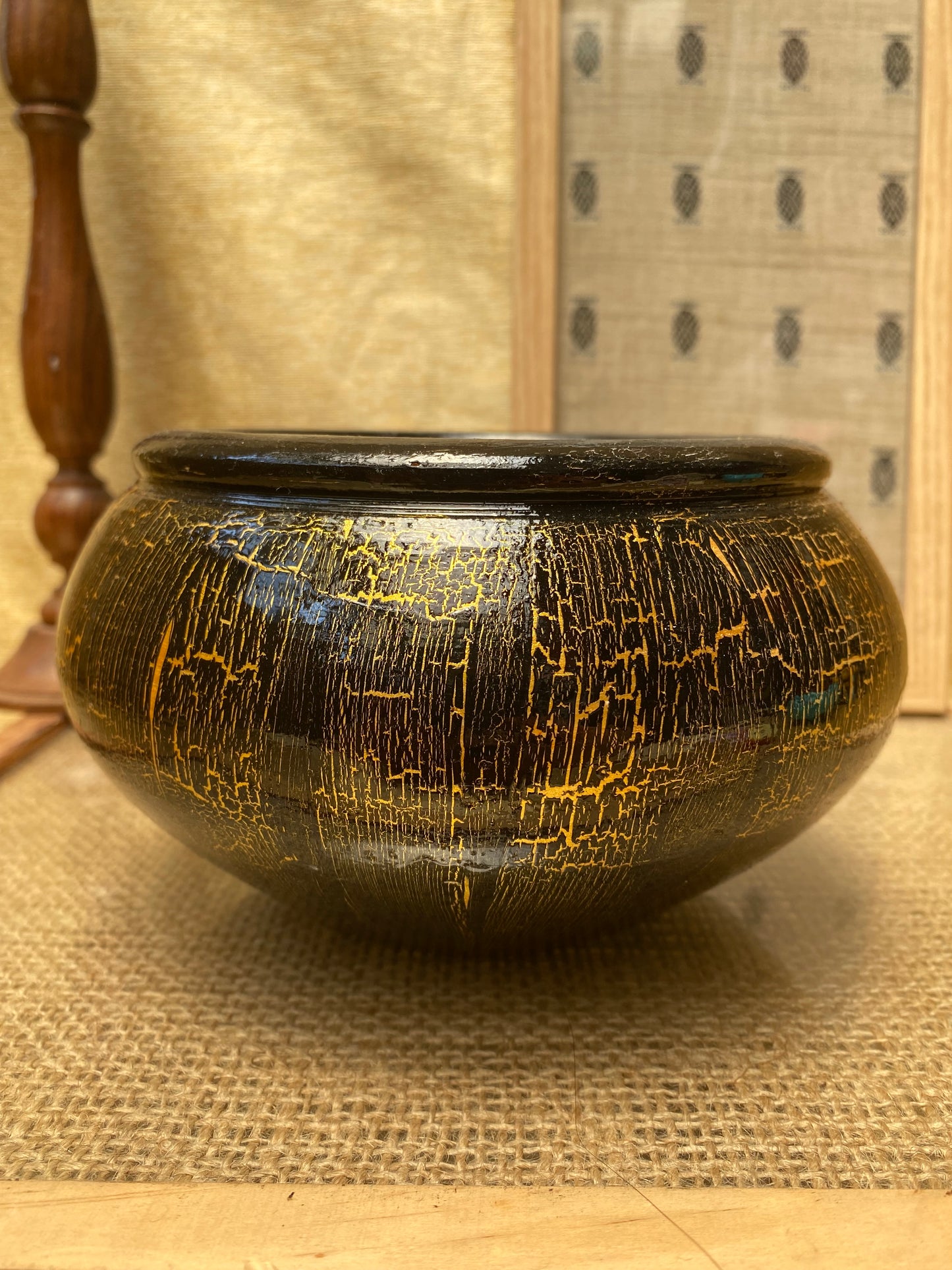 Metallic Crackle Planter Set