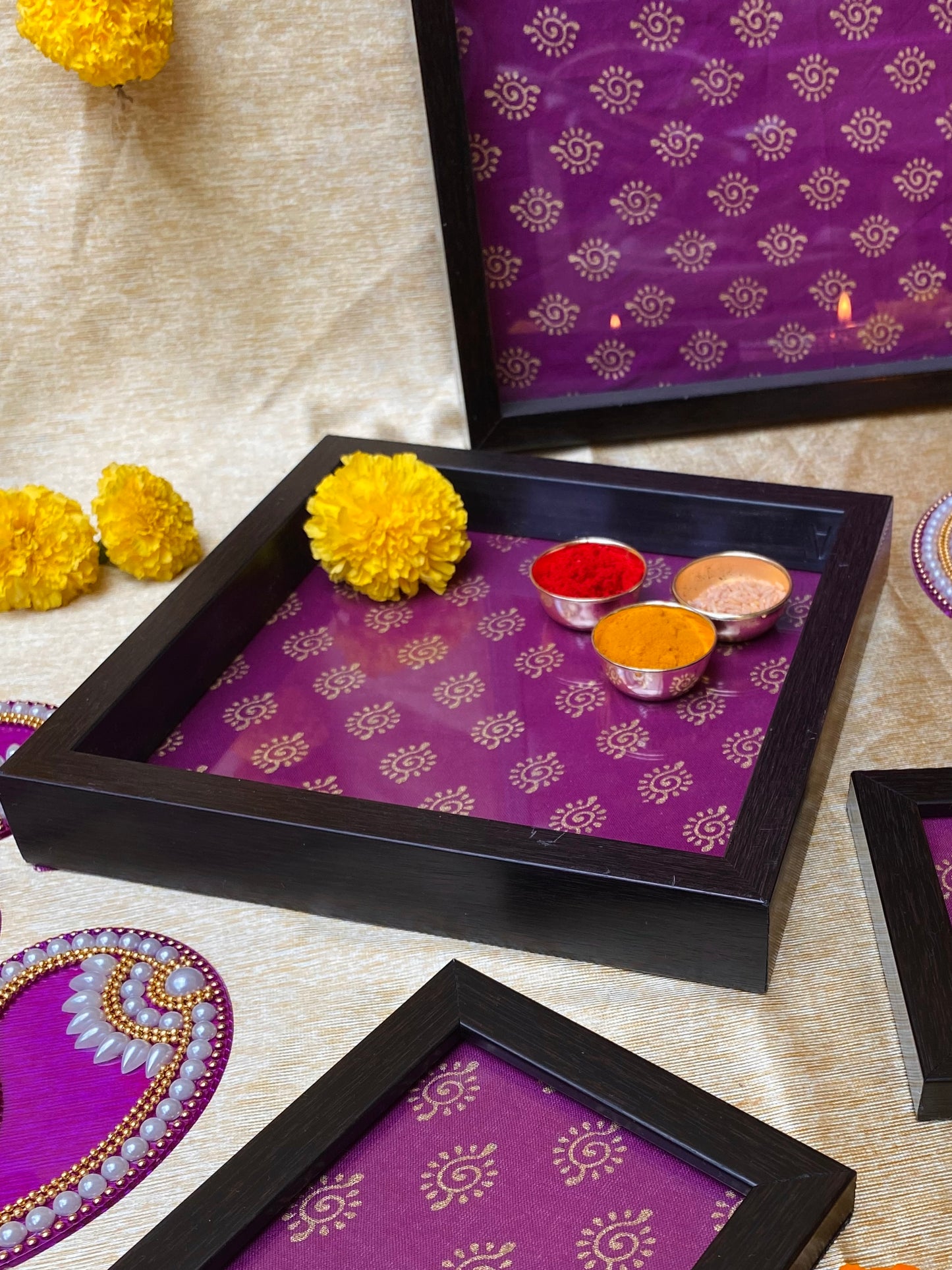 Magenta Pink Square Tray