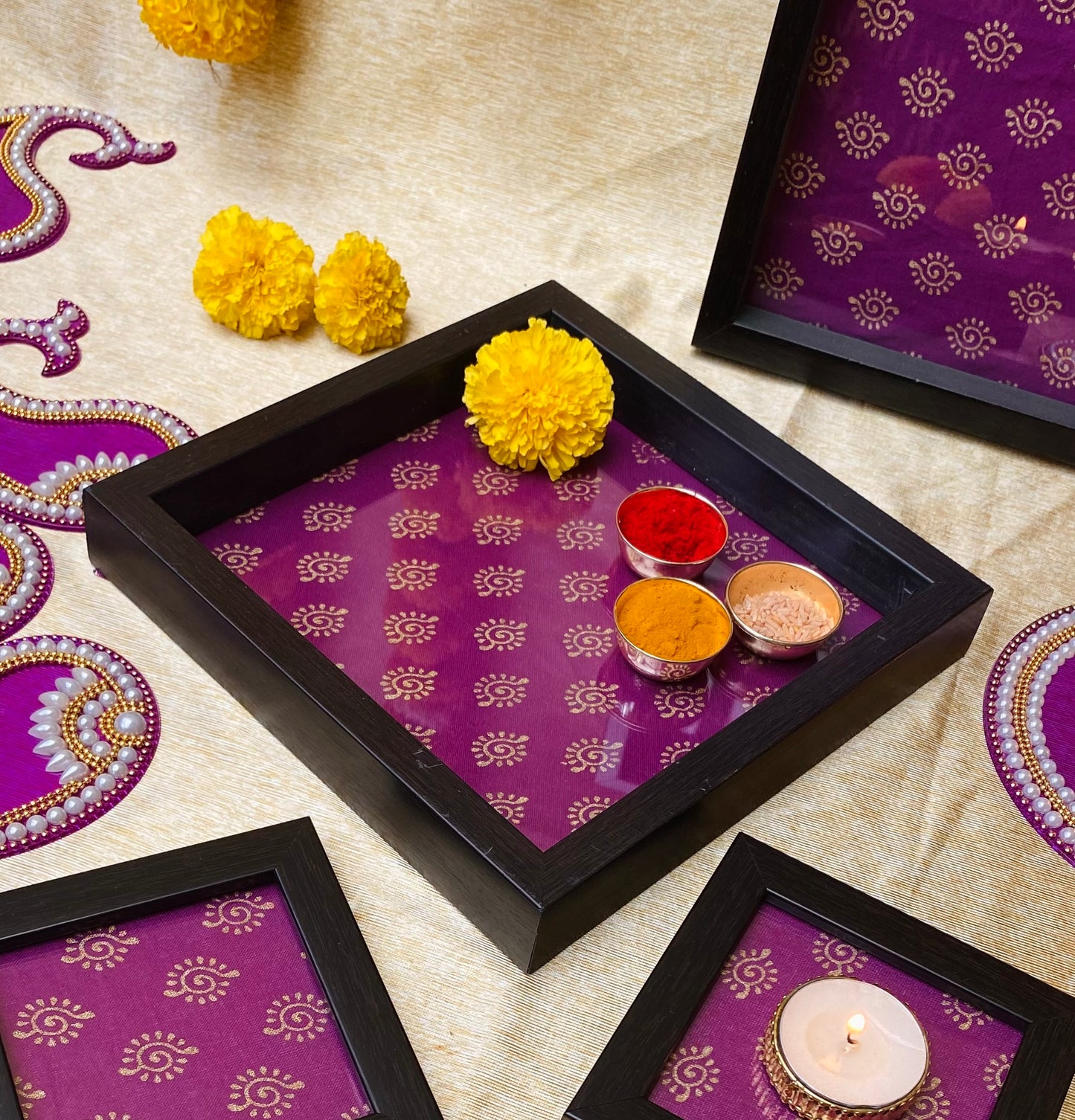 Magenta Pink Square Tray