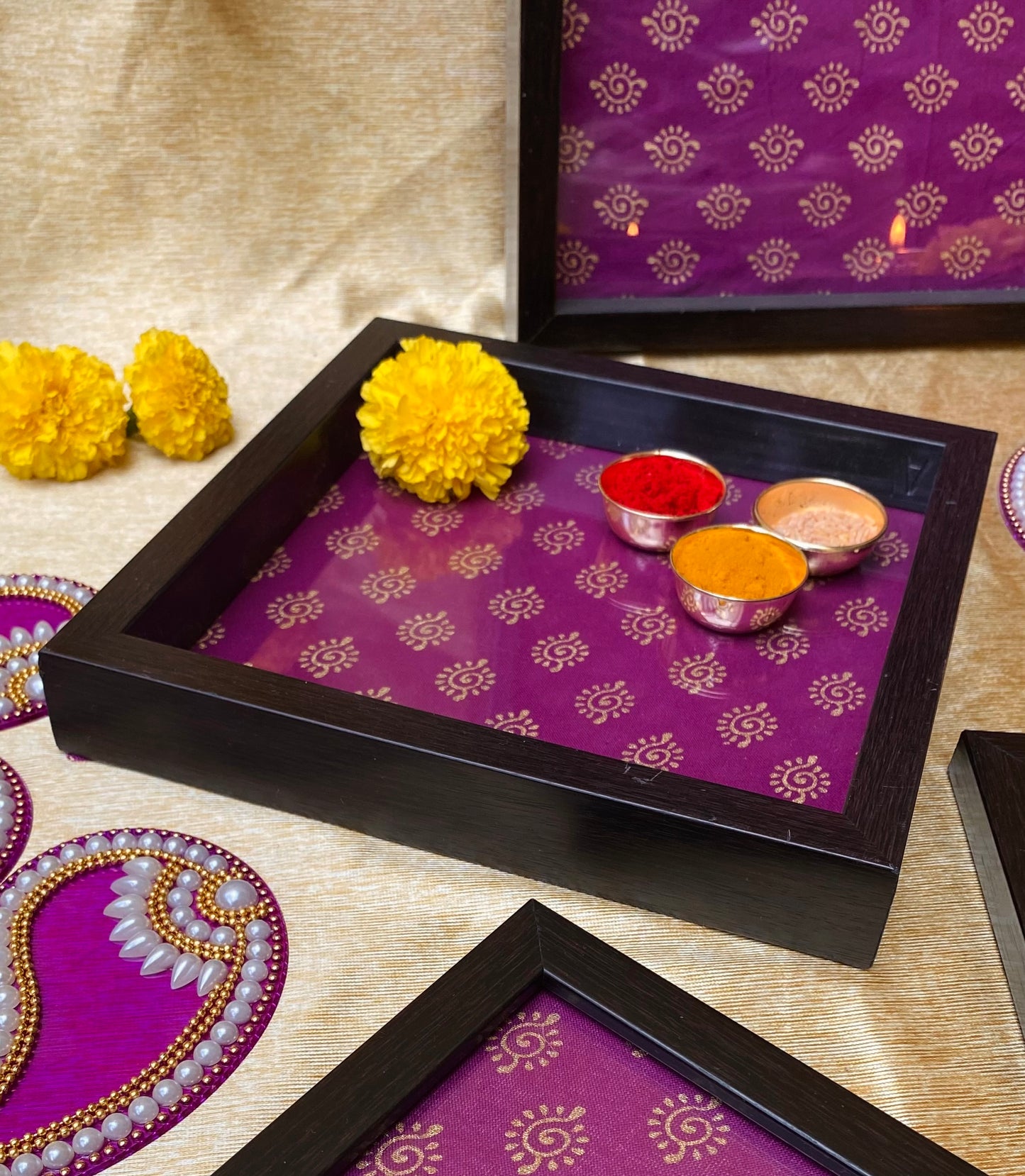 Magenta Pink Square Tray