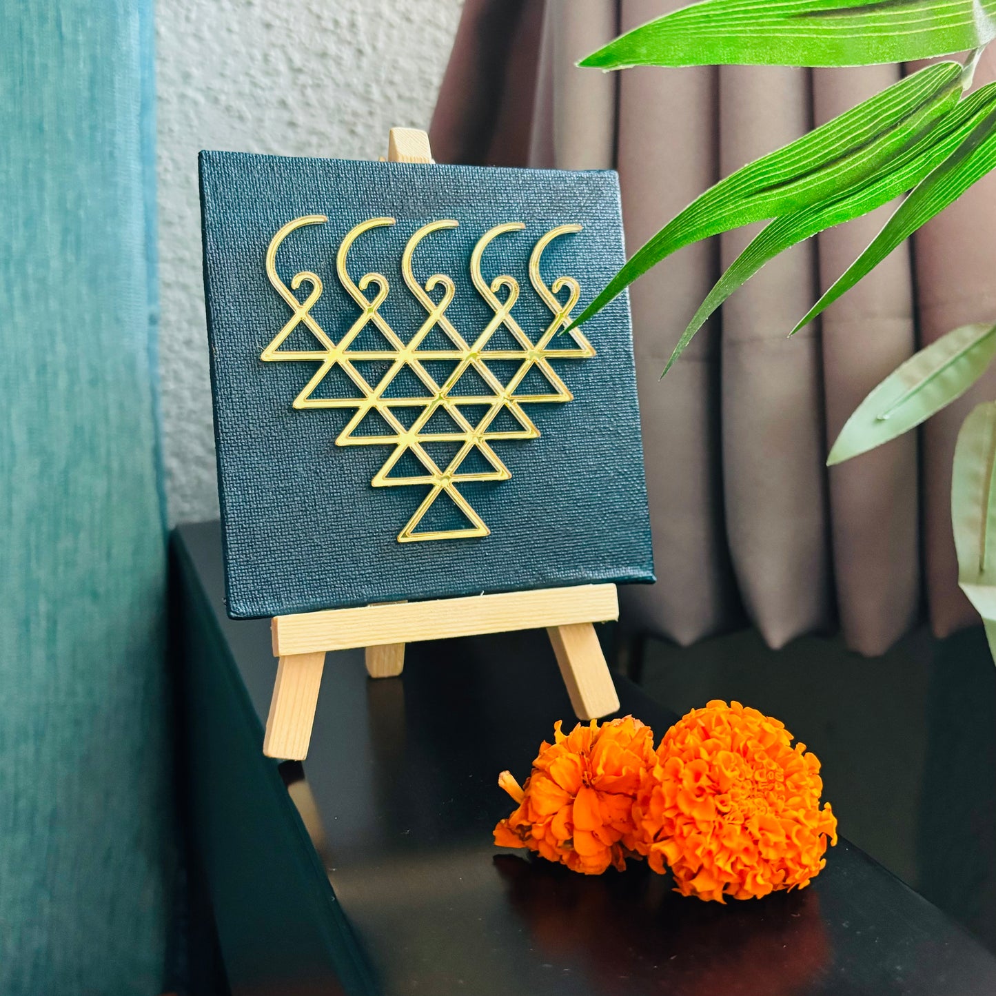 Divine Saraswati Yantra on Canvas – Aesthetic Pooja Décor for Dussehra & Saraswati Pooja Celebrations