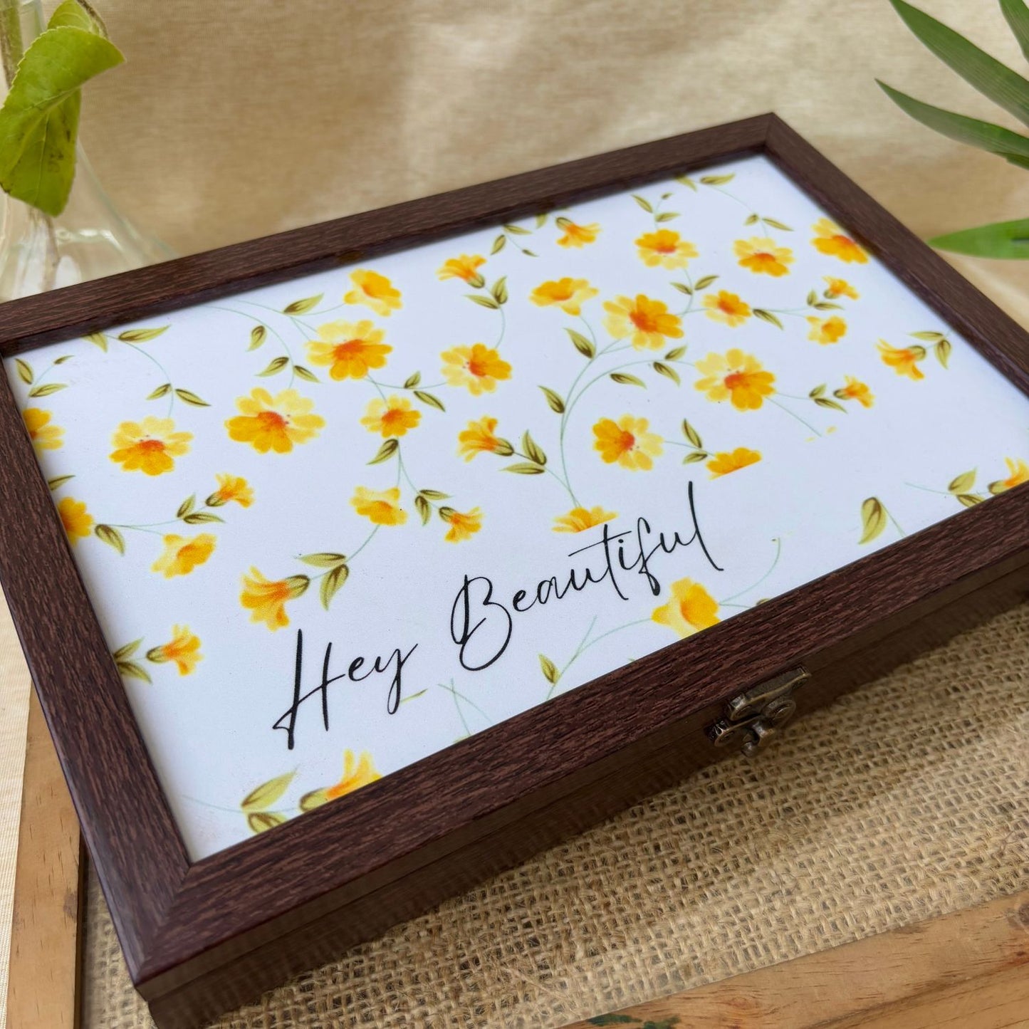 Hey Beautiful Floral Jewellery Box