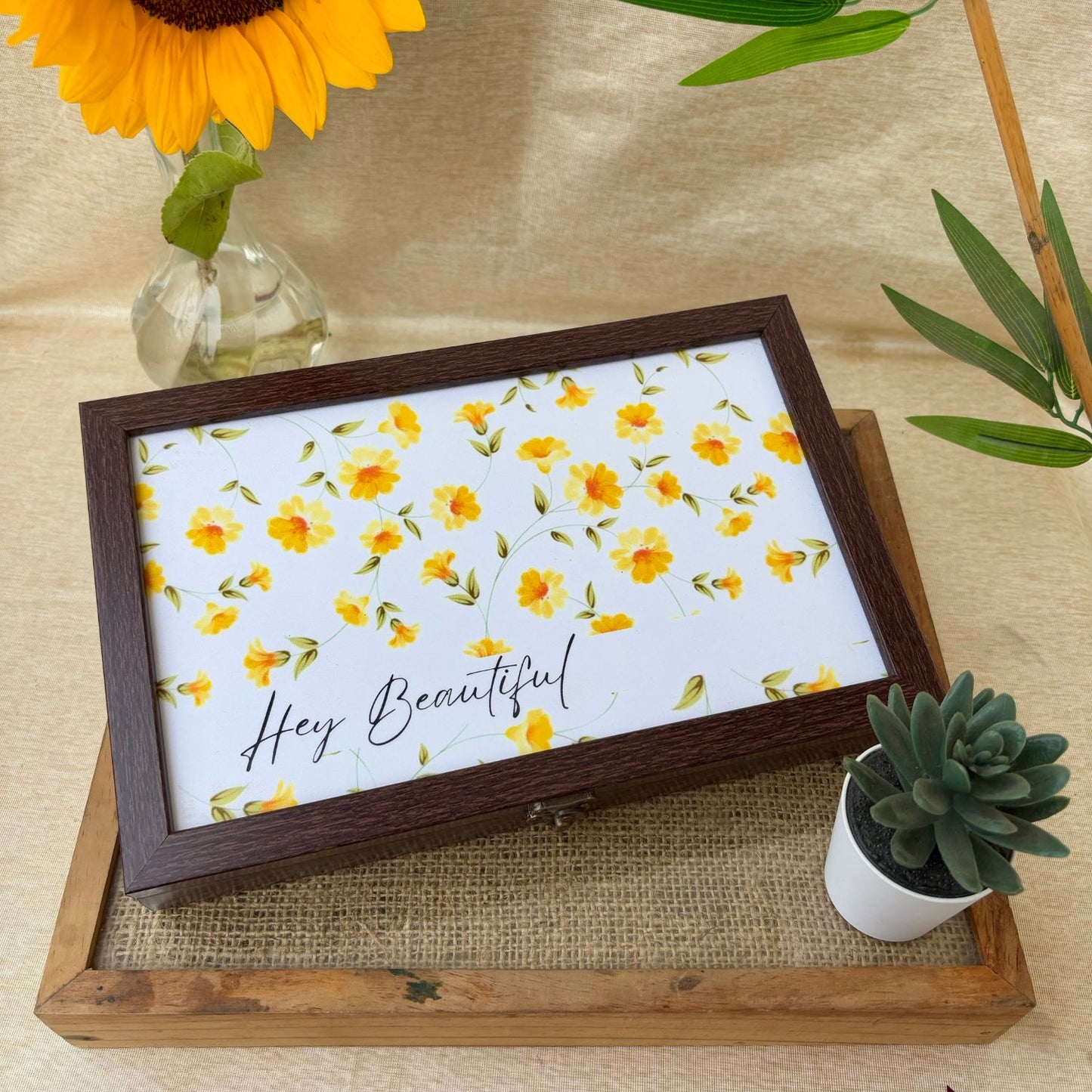 Hey Beautiful Floral Jewellery Box