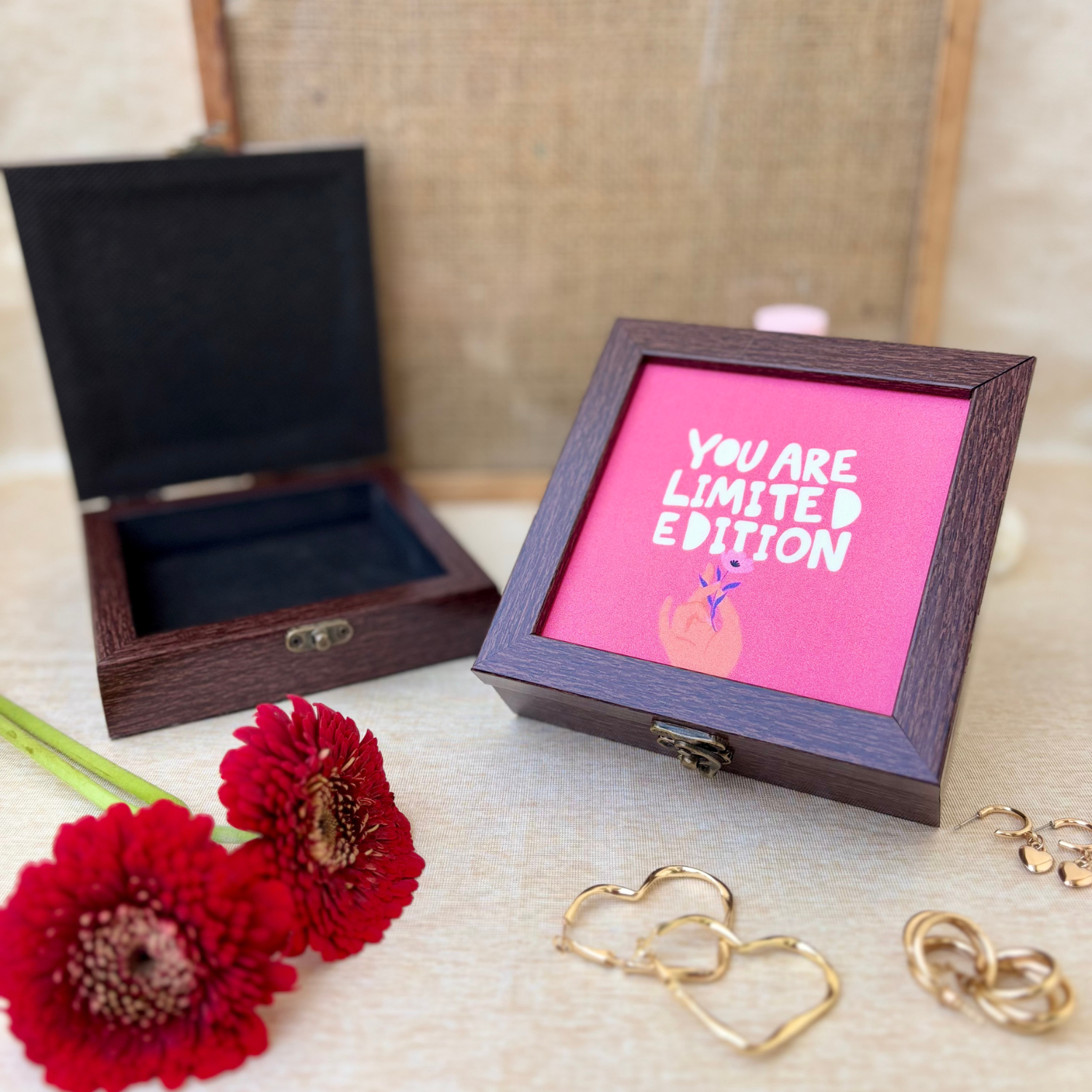 You're Limited Edition pink jewelry box, perfect for vanity, jewelry organization, home decor, and gifting