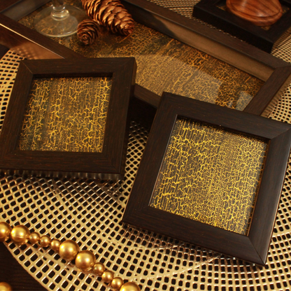 Golden Crackle Coasters (Set of 2)