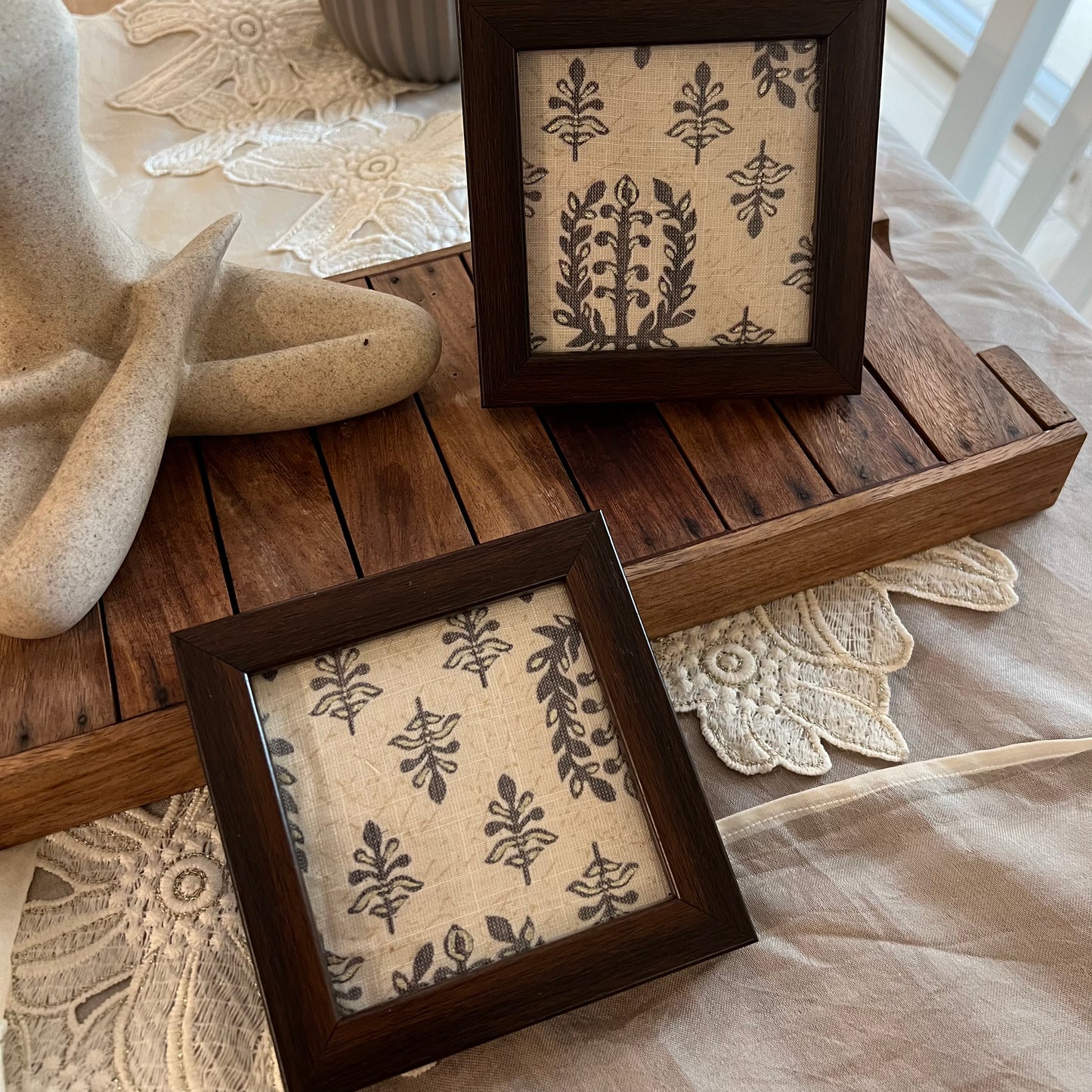 KAPAAS Floral Motif Coasters (Set of 2)