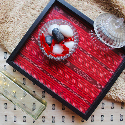 Red Ikat Tray