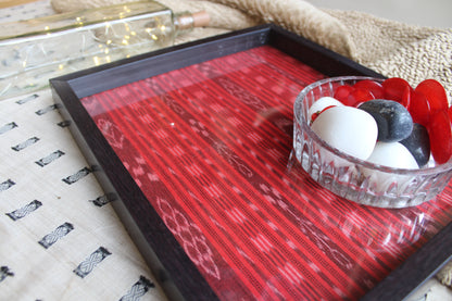 Red Ikat Tray