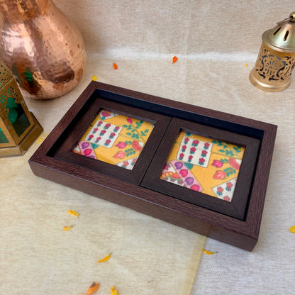 luxury floral serveware tray and coaster set
soft aesthetic floral tray set for home styling
loral serving tray with matching coasters India