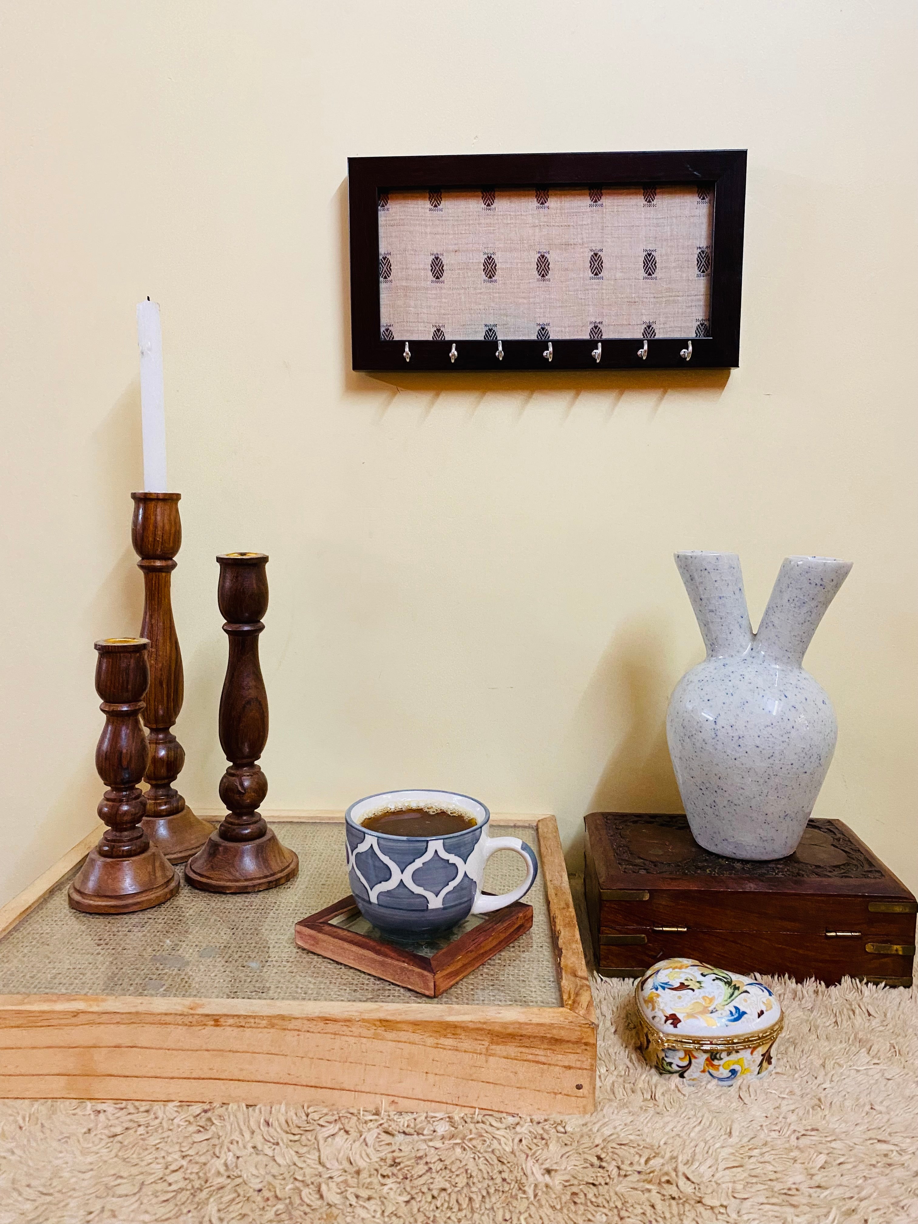 White Boho Key Holder – Anant The Limitless Art