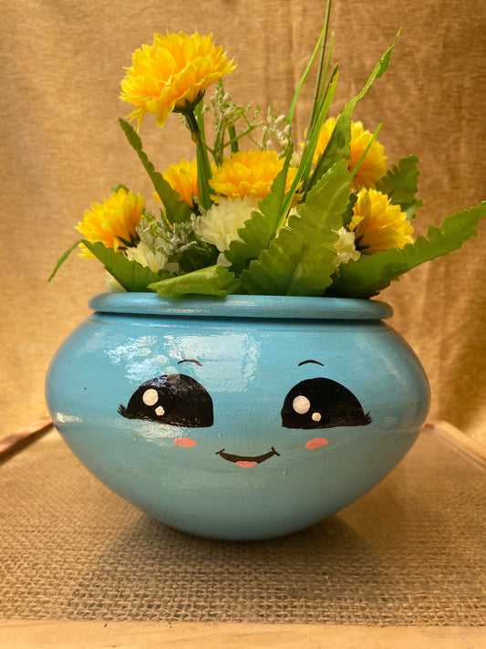 Sky Blue Blush Planter