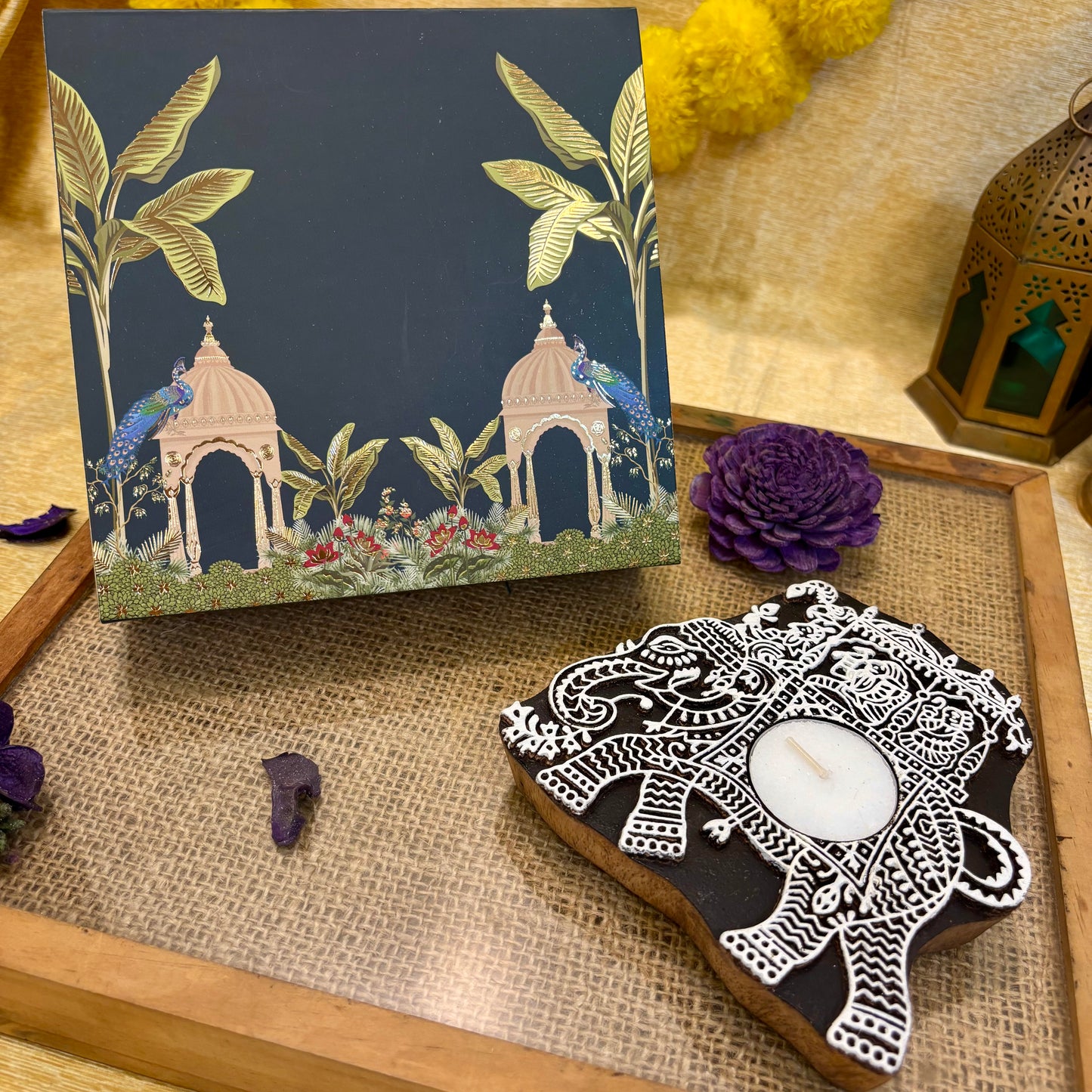Gajraj Decorative Wooden Tea Light Holder