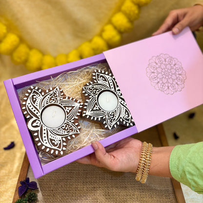 Padma Decorative Wooden Tea Light Holder
