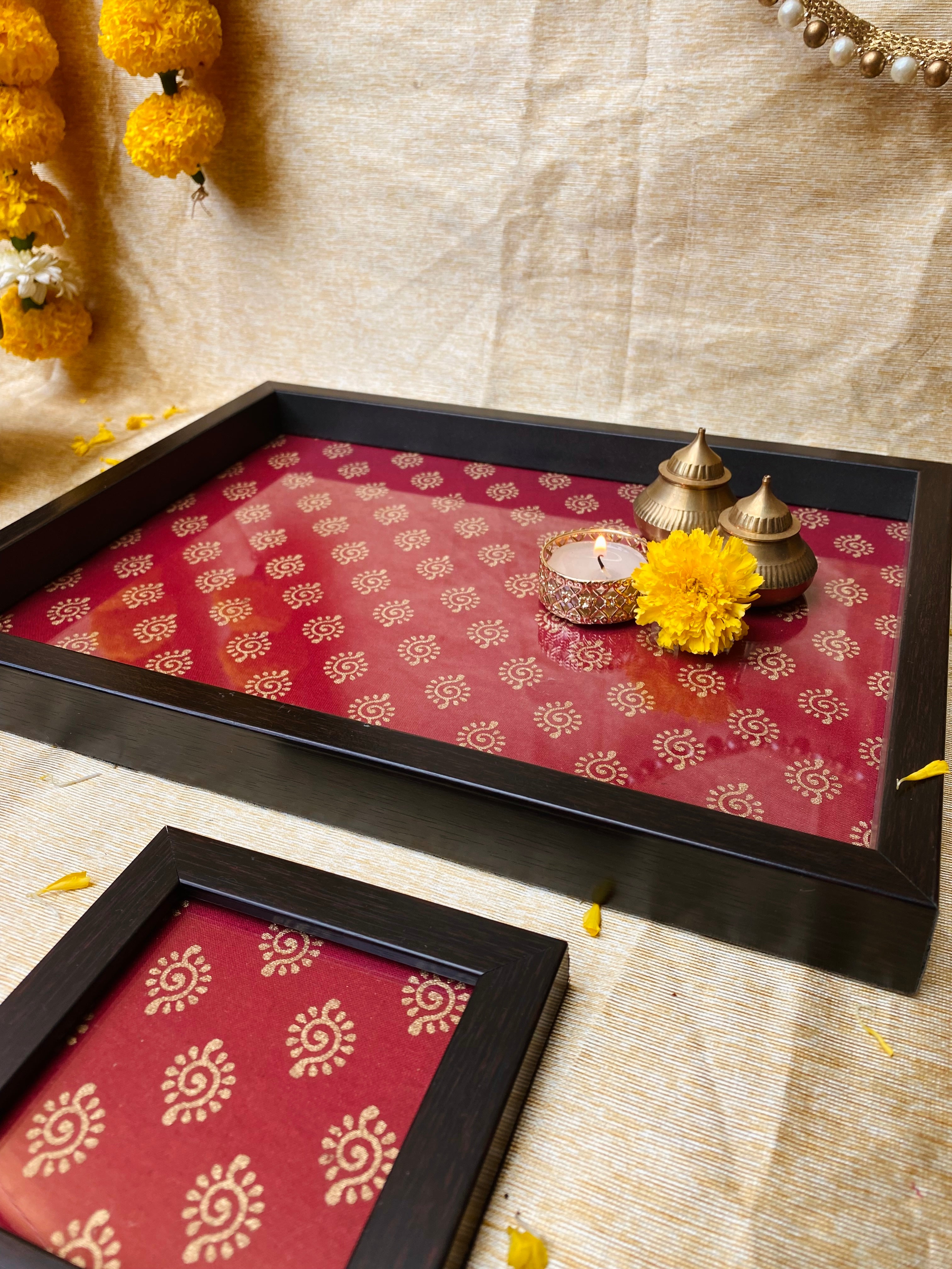 Ruby Red Rectangle Tray – Anant The Limitless Art