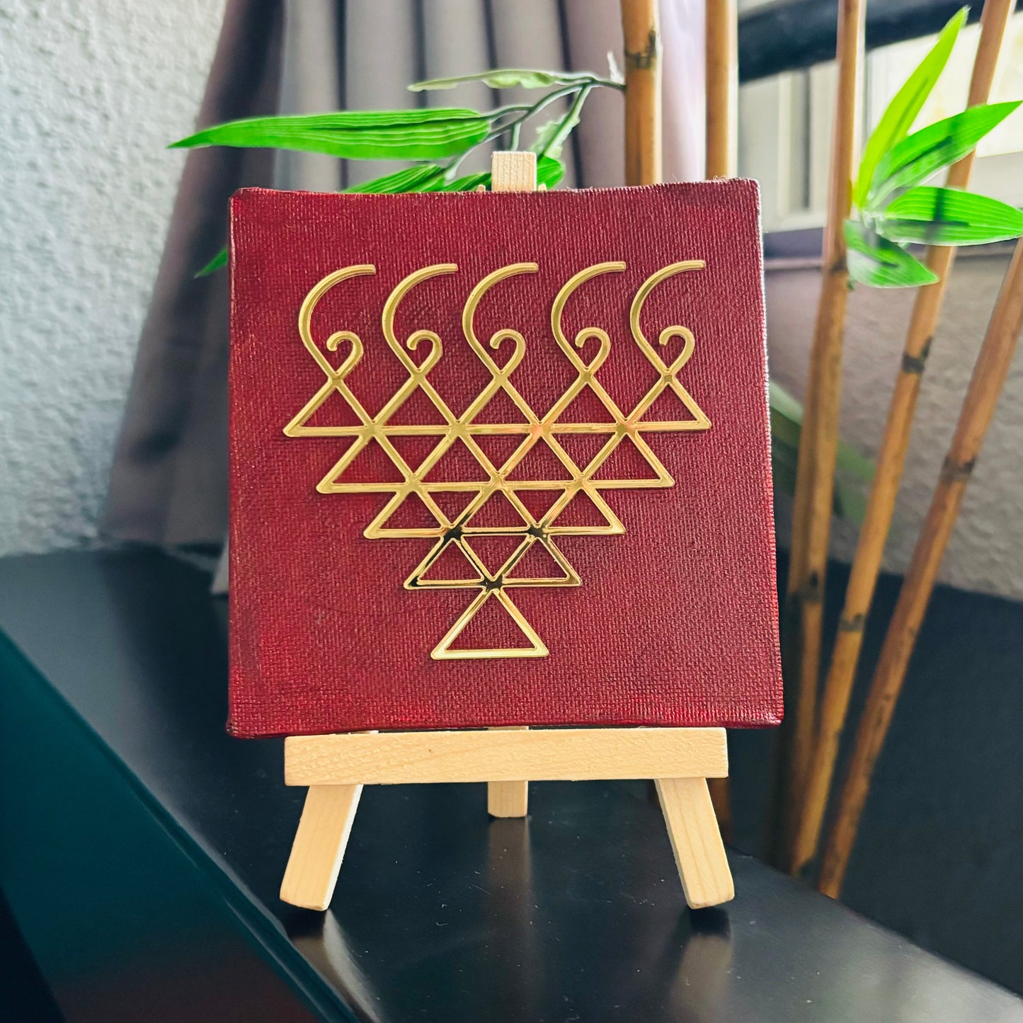 Maroon Saraswati Canvas