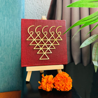 Maroon Saraswati Canvas